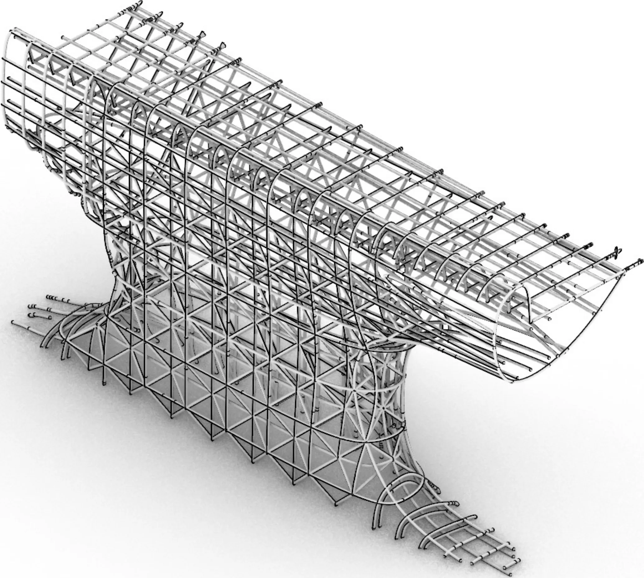 CNC-paneled space frame structural study