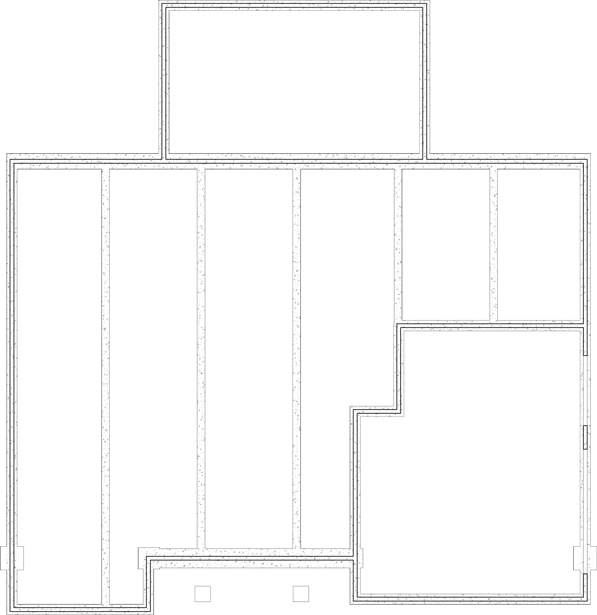 Foundation plan — stem walls and footings with concrete stipple