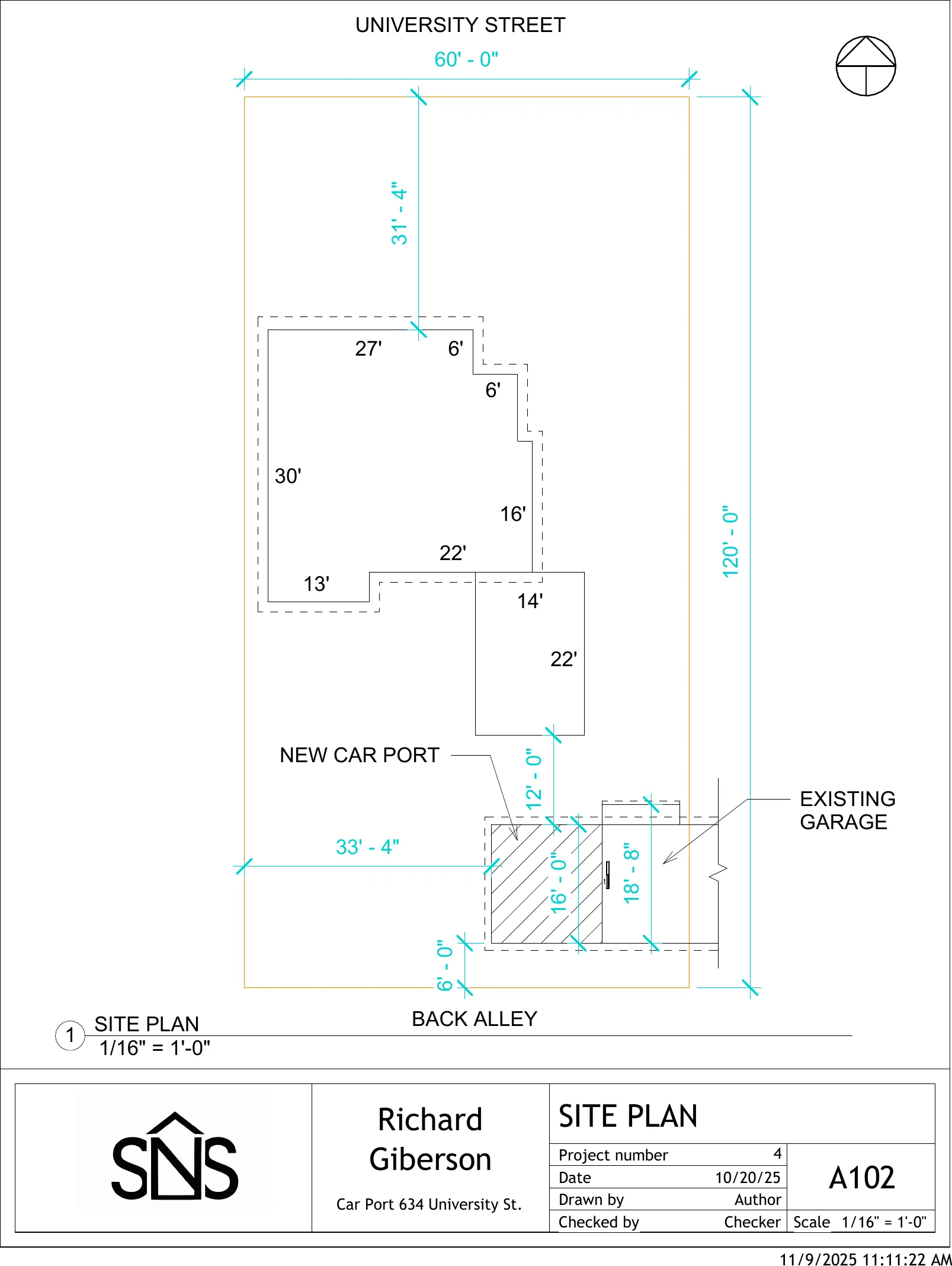 Sheet A102 — site plan